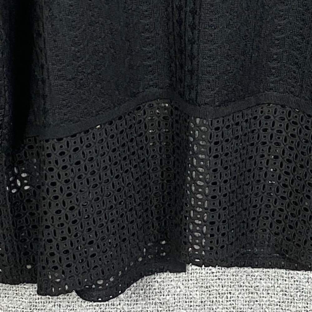 Ming Wang Sweater Cardigan Womens L Eyelet Panels Professional Classic Old Money - Picture 12 of 16